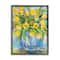 Stupell Industries Expressive Yellow Tulips in Ornate Blue Vase Painting Framed Wall Art
